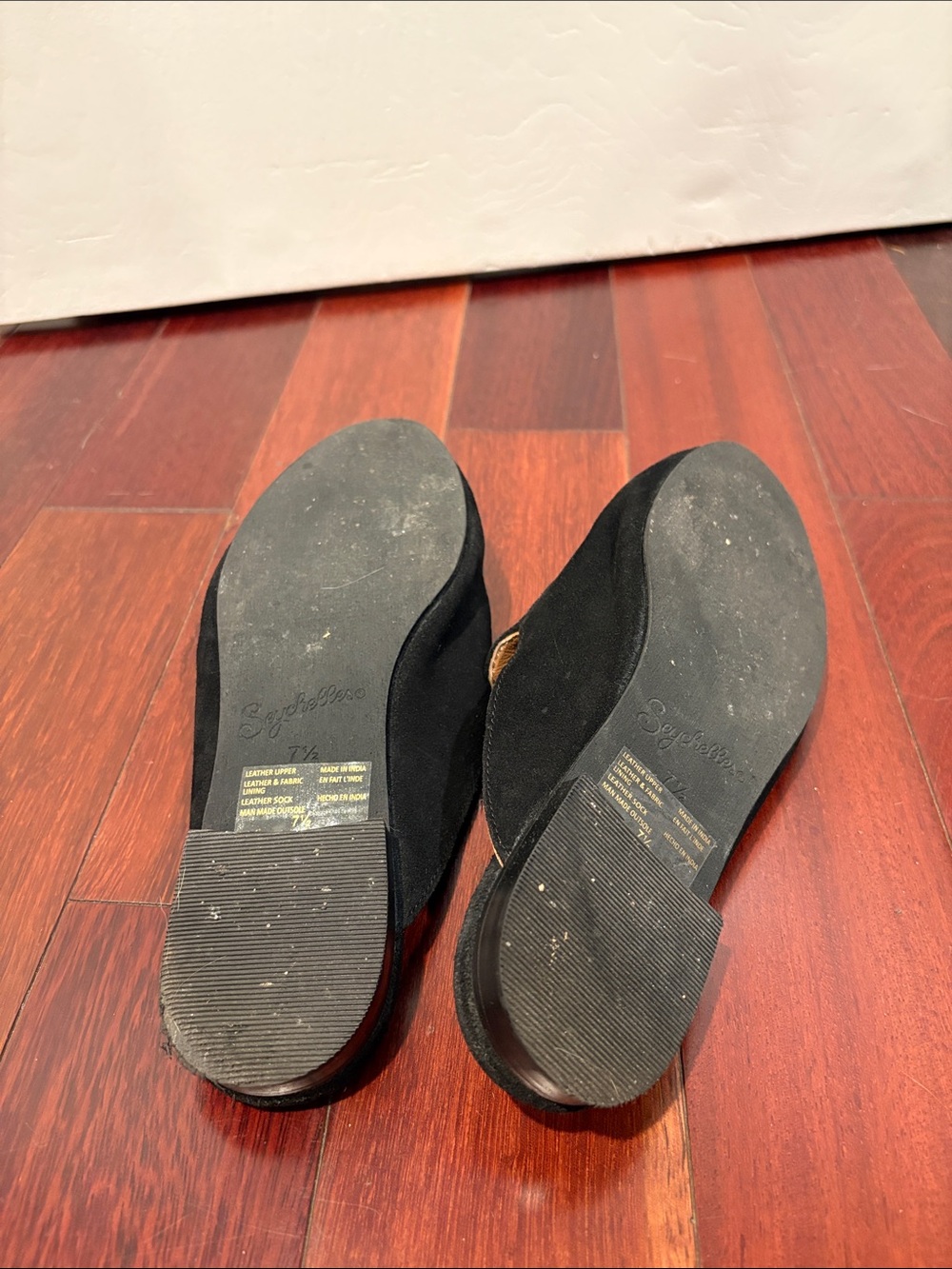 Seychelles Suede Between Us Flat Mules Black Suede Women’s Size 7.5 Leather - Picture 5 of 8